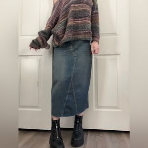 Denim maxi skirt